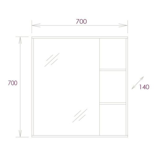 Зеркало-шкаф Onika Тимбер 207045 70х70 подвесной цвет коричневый - фото 3