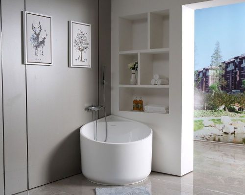 Ванна акриловая Abber AB9305 95х95 угловая четверть круга с каркасом - фото 3