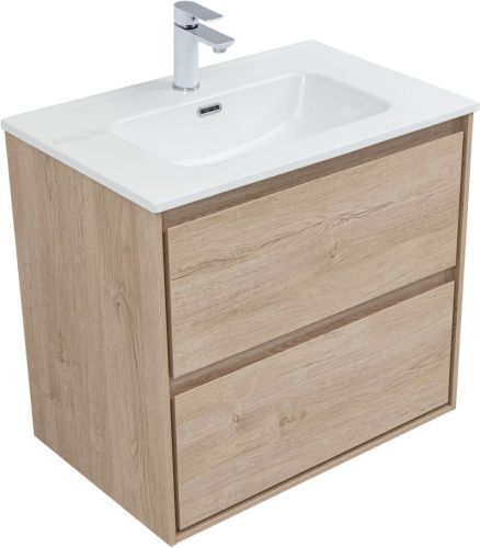 Тумба под раковину Aquanet Милан 00336383 70х50 подвесная цвет бежевый - фото 5