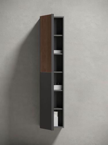 Шкаф-пенал Sancos DELTA PDL35GR 40х160 подвесной цвет коричневый/серый - фото 4