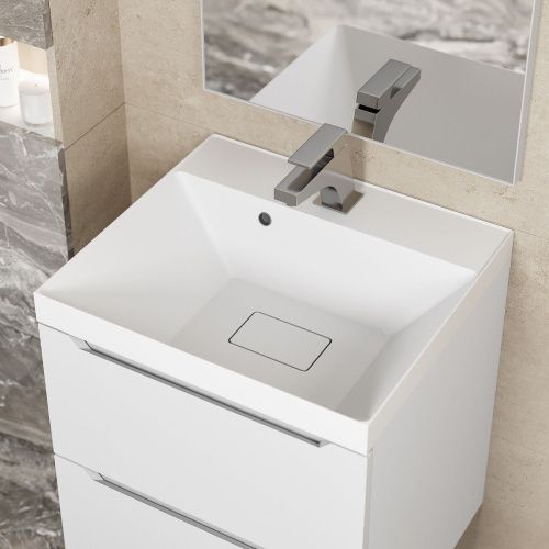 Раковина из искусственного камня Uperwood Classic New 2910210024 50х50 полувстраиваемая цвет белый - фото 2