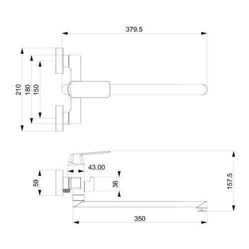 Смеситель для ванны Tokito NAGOYA TOK-NAG-1015 настенный хром - фото 5