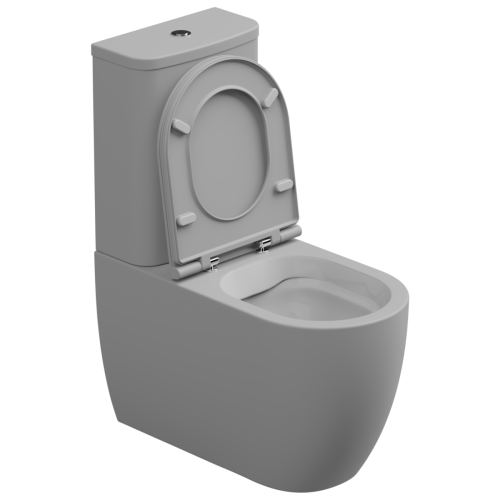 Чаша унитаза напольная GSG Ceramic Design Like LKMBLBI000/033P цвет белый/серый без бачка без сиденья безободковая смыв торнадо - фото 2