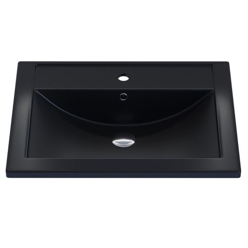 Раковина из искусственного камня Uperwood Foster Quartz 291030053 60х40 полувстраиваемая цвет черный - фото 5