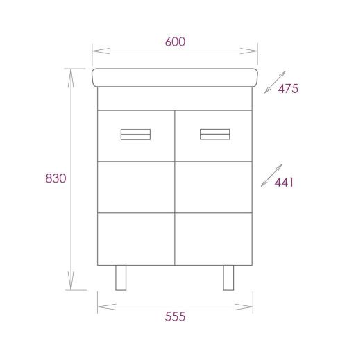 Тумба под раковину Onika Балтика 106035 60х40 напольная цвет белый - фото 3