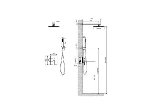 Душевая система Aquatek ЛИБРА AQ1672MB встраиваемая в стену цвет черный - фото 4