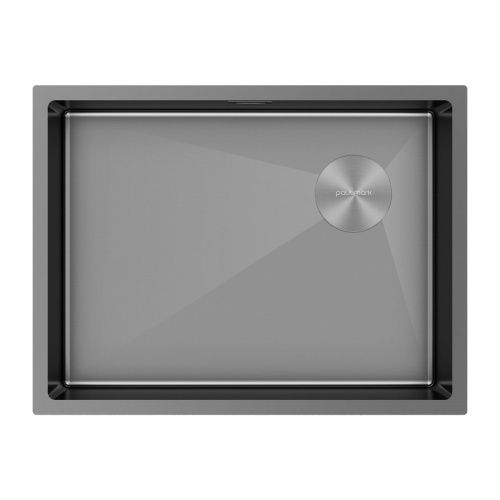 Кухонная мойка Paulmark NEXT-SKEW 58 UNI PM885844-GM 60х45 цвет вороненая сталь поверхность брашированная