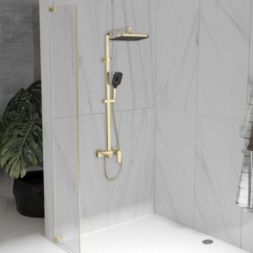 Душевая стойка Vincea Cube VSFS-4C12BG настенная цвет золото