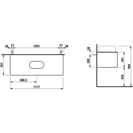 Тумба под раковину Laufen Sonar 4.0547.1.034.141.1 120х50