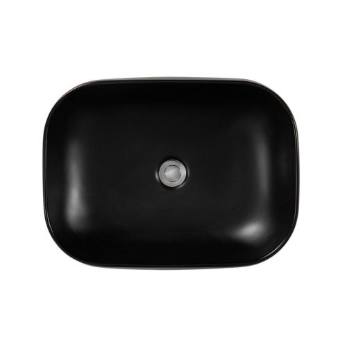 Раковина из сантехнического фарфора Aquatek AQ5526-MB 60х40 накладная цвет черный без отверстий под смеситель - фото 2