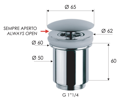 Донный клапан Remer 907114 хром - фото 2