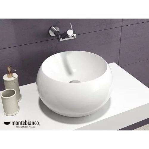 Раковина из искусственного камня MonteBianco Palla 12033 40х40 накладная цвет белый без отверстий под смеситель - фото 4