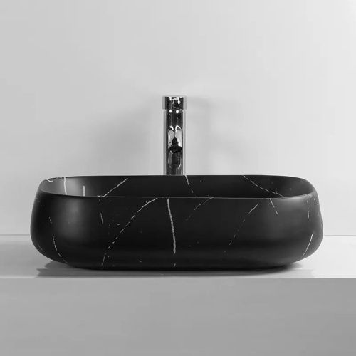 Раковина из сантехнического фарфора Cerutti SPA CR0086 MMB1 50х40 накладная цвет черный без отверстий под смеситель - фото 2