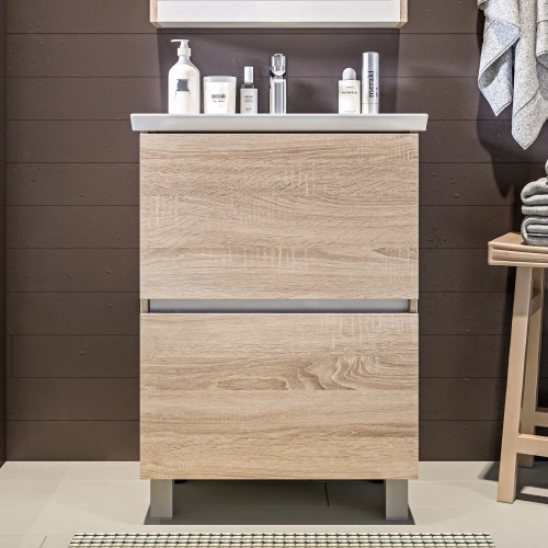 Тумба с раковиной 1MarKa Aris Ц0000033276 70х50 напольная цвет коричневый - фото 3