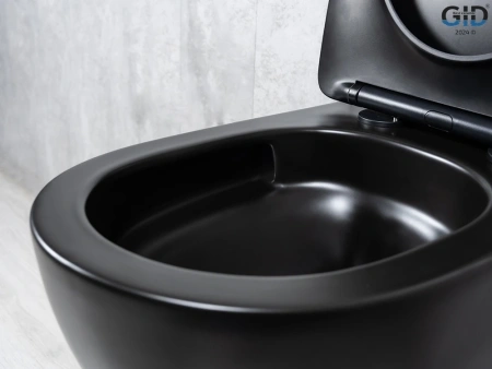 Унитаз подвесной Gid Tornado 62261Y черный с сиденьем микролифт безободковый смыв торнадо