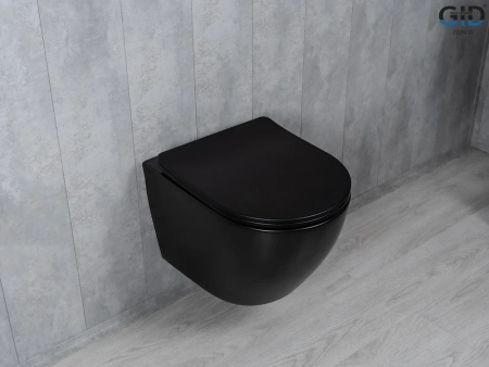 Унитаз подвесной Gid Tornado 62261Y черный с сиденьем микролифт безободковый смыв торнадо