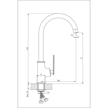Смеситель для кухни Rush PALM PL2530-22 на мойку хром