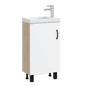 Тумба под раковину Onika Тимбер 104508 50х30 напольная цвет белый/бежевый