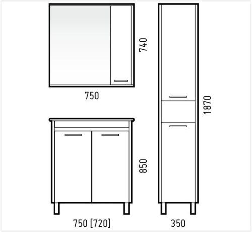 Зеркало-шкаф Corozo Лорена SD-00000296 80х70 подвесной цвет белый/коричневый - фото 2