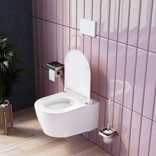 Унитаз подвесной Damixa Jupiter DX77C1700SC белый с сиденьем микролифт безободковый каскадный смыв - фото 5