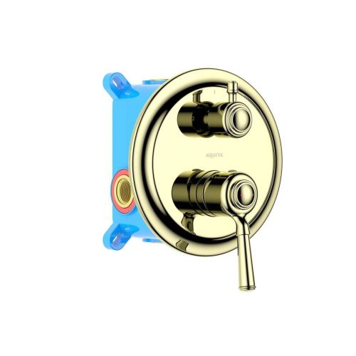 Смеситель для ванны Aquatek КЛАССИК AQ1546PG встраиваемый в стену золото