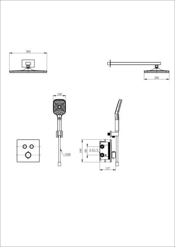 Душевая система Wonzon & Woghand WW-D2017-B-MW встраиваемая в стену цвет белый с термостатом - фото 2