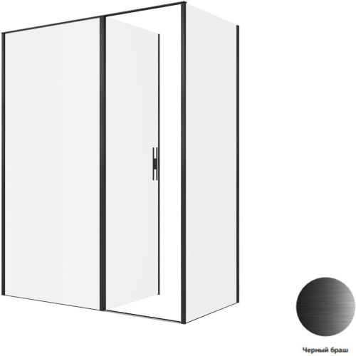 Душевой уголок Allen Brau Priority 3.31039.BBA + 3.31042.BBA 160х80 стекло прозрачное профиль черный без поддона - фото 5