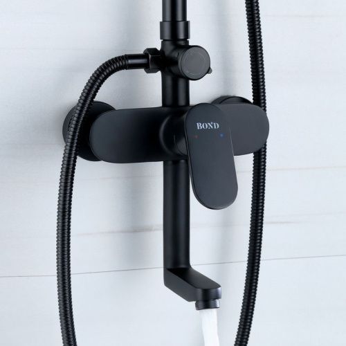 Душевая стойка Bond Cube B01-9488 настенная цвет черный - фото 4