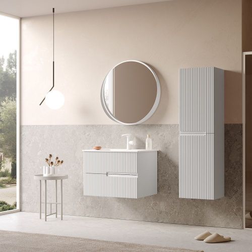 Тумба с раковиной Orka Moonlight 5001491 70х50 подвесная цвет белый - фото 3