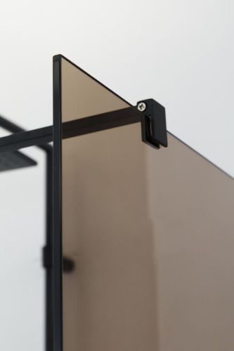 Душевая перегородка Cezares LIBERTA LIBERTA-L-1-120-BR-NERO 120х195 стекло тонированное профиль черный - фото 4