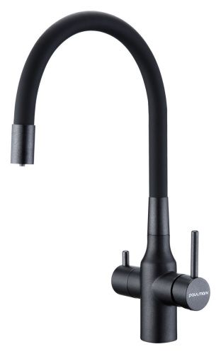 Смеситель для кухни Paulmark SALIX Sa213419-BLM на мойку черный