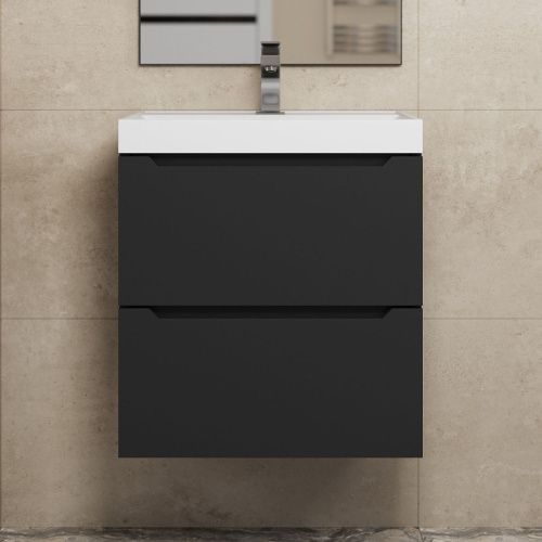 Тумба под раковину Uperwood Tanos 2930205148 50х30 подвесная цвет черный - фото 4