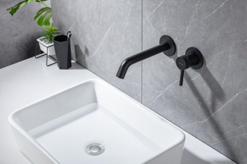 Смеситель для раковины Allen Brau Priority 5.31030-31 встраиваемый в стену черный - фото 5