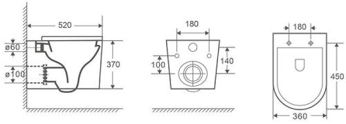 Унитаз подвесной WeltWasser 10000008265 белый с сиденьем микролифт безободковый душевой смыв - фото 2