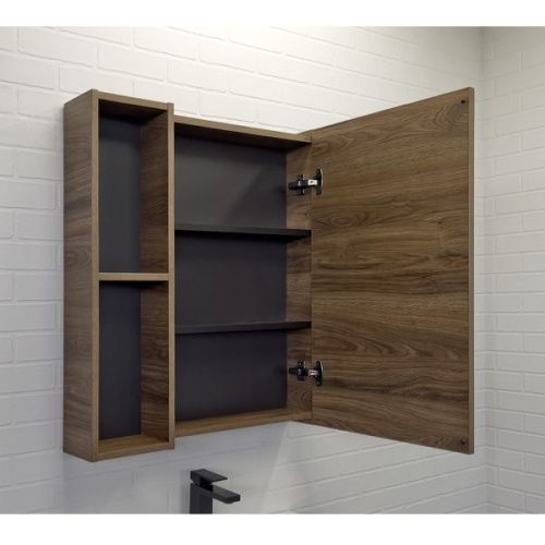 Зеркало-шкаф Comforty Соло 00-00011589CF 70х80 подвесной цвет коричневый - фото 4