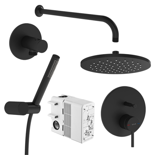 Душевая система Vitra Origin A4926636EXP встраиваемая в стену цвет черный