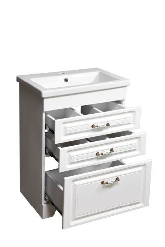 Тумба под раковину Stella Polar Кармела ольха SP-00000177 60х40 напольная цвет белый - фото 4