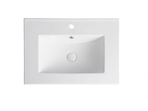 Раковина из сантехнического фарфора Orange B03-610w 60х50 встраиваемая цвет белый - фото 3