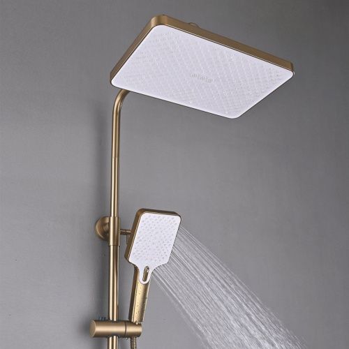 Душевая стойка Shevanik S6136G настенная цвет золото - фото 4