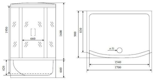 Душевой бокс Timo Lux T-7770NEW 170х88 прямоугольная с крышей - фото 2