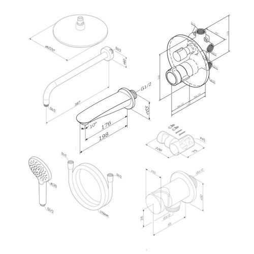 Душевая система Am.Pm X-Joy FT85A3RH10 встраиваемая в стену цвет хром с термостатом - фото 4
