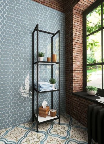 Стеллаж кованный Эстет ФР-00003670 40х30х160 напольный цвет белый/черный - фото 2