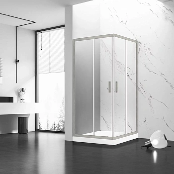 Душевой уголок Veconi Rovigo RV83-100-01-C5 100х100 стекло прозрачное профиль никель без поддона