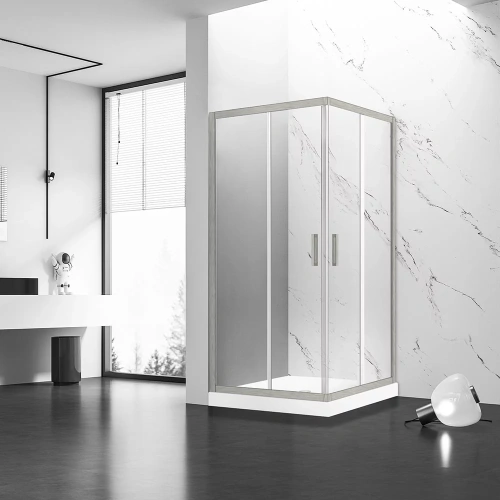Душевой уголок Veconi Rovigo RV83-100-01-C5 100х100 стекло прозрачное профиль никель без поддона