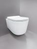 Унитаз подвесной Creo Сeramique RENNES 2.0 COMBO-RE1100R с RE1001T белый безободковый с сиденьем с микролифт душевой смыв