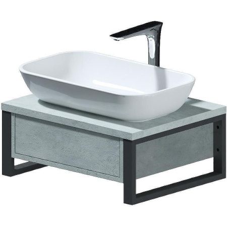 Тумба под раковину 1MarKa Grunge Loft Ц0000001582 60х50 подвесная цвет серый