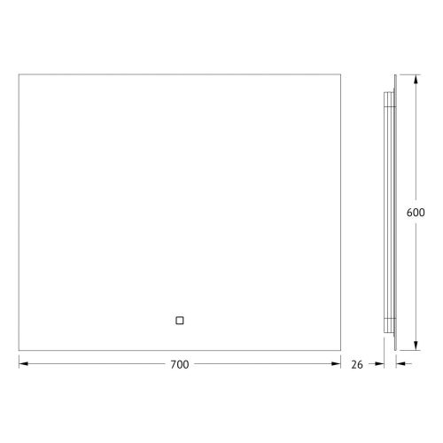 Зеркало с подсветкой Defesto GLOW DF 2506SH 70х60 подвесное - фото 2