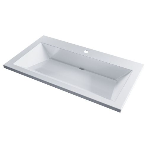 Раковина из искусственного камня Uperwood Olivia ROlivia80wg 80х50 полувстраиваемая цвет белый - фото 5