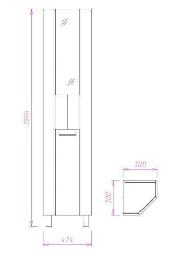 Шкаф-пенал Onika Дюна 403036 40х190 напольный цвет белый - фото 3