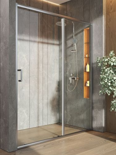 Душевая дверь Orange E02-160TCR 160х190 стекло прозрачное профиль хром - фото 4